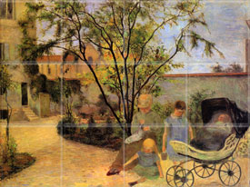The Garden in Rue Carcel 1881  (12 x 4